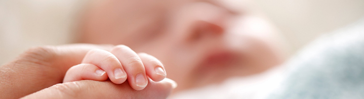 baby holding parents finger