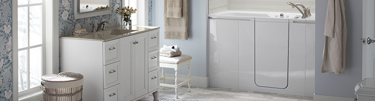 bathroom featuring a walk in bathtub