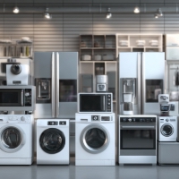 different kinds of appliances on display