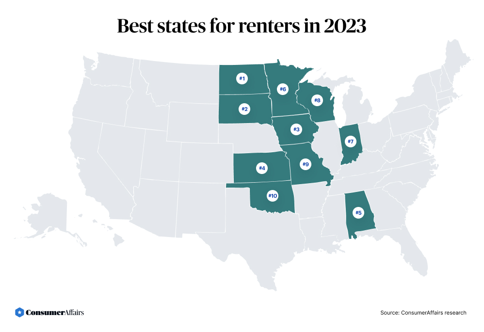best states for renters heat map