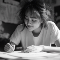 a woman signing documents