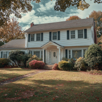 a two-story home with big front yard