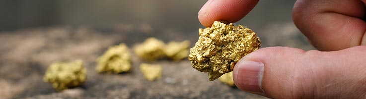 person holding a piece of gold