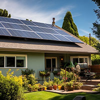 solar panels on suburban house