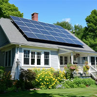 house with solar panels on the roof in Connecticut