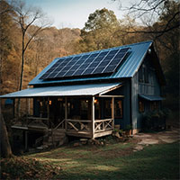 house in georgia with solar panels on the roof