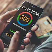 mobile phone screen showing credit score