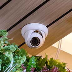 dome camera mounted to ceiling