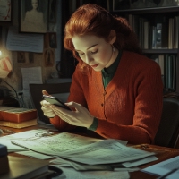 a woman with documents in front of her and calculator in hand