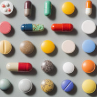 a collection of medications in capsule, tablet and caplet forms