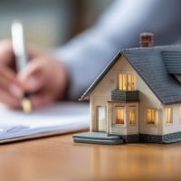 a man signing paperwork for a mortgage