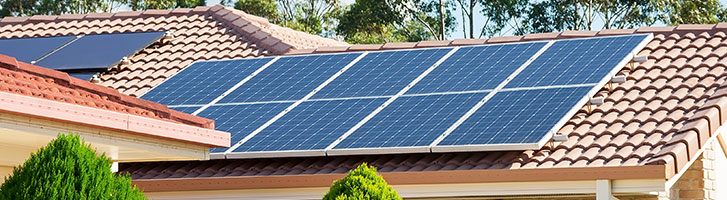 solar panels on orange roof