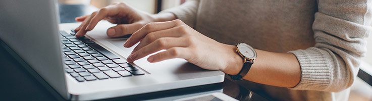 woman using laptop