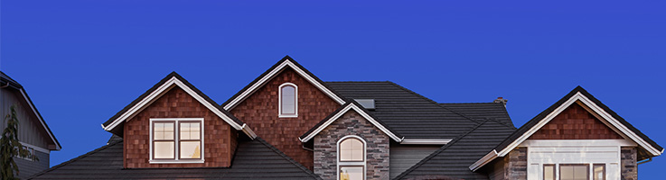 Suburban home with perfect roof