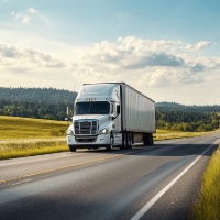 a moving truck on a highway in Mississippi