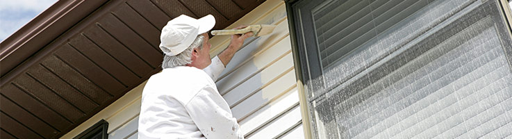 man painting exterior of home