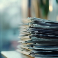 a stack of papers