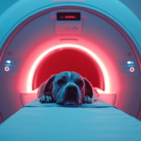 a dog in an MRI machine