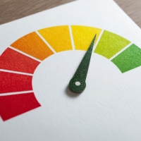 a credit check meter pointing to good