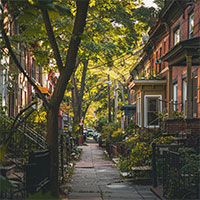 alley in a residential building area
