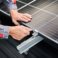 Attaching a solar panel on the roof
