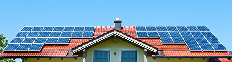 solar panels on roof of home