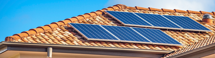 solar panels on home roof