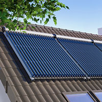 solar water heater on the roof