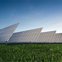 solar panels on a grass field