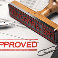 mortgage application stamped with preapproval