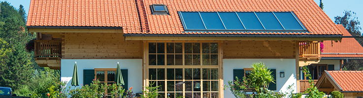 house with solar panels on the roof