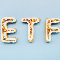 etf letters on blue background