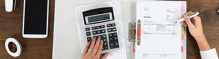 homeowner going over an invoice