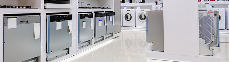 appliances for sale in an appliance store