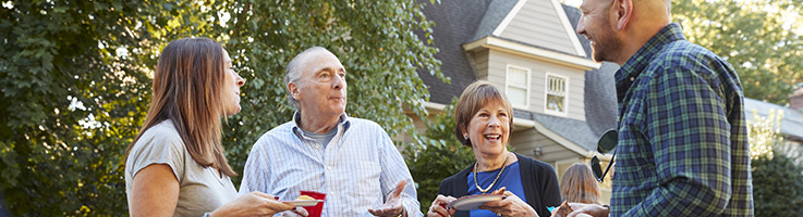 neighbors at neighborhood block party