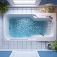 bird's eye view of a walk-in tub