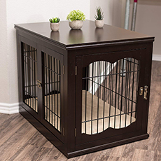wooden end-table kennel