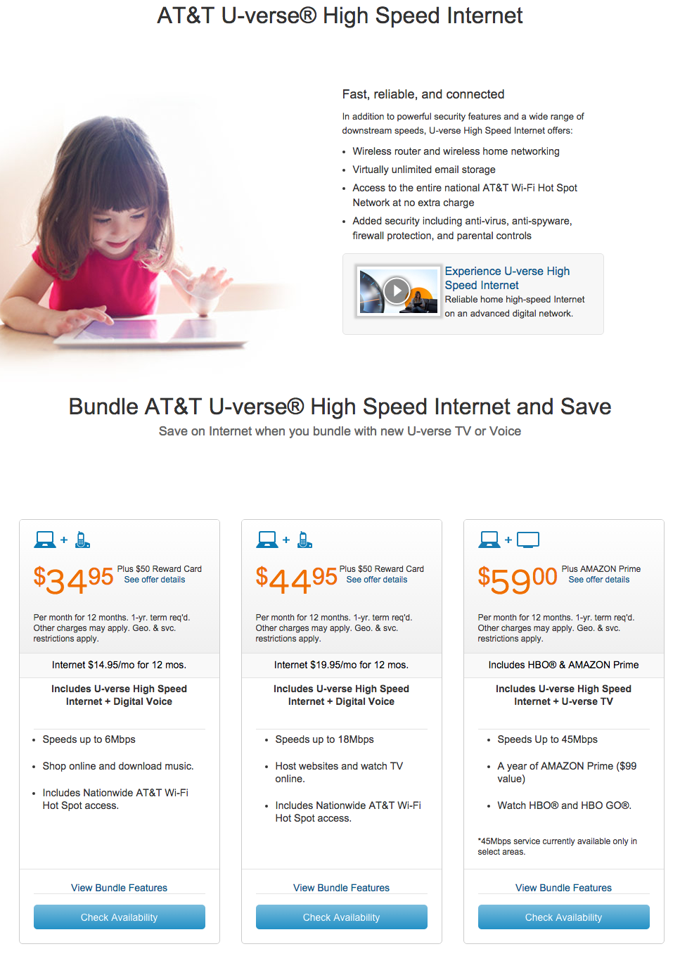 How can you sign up for ATT Uverse packages?