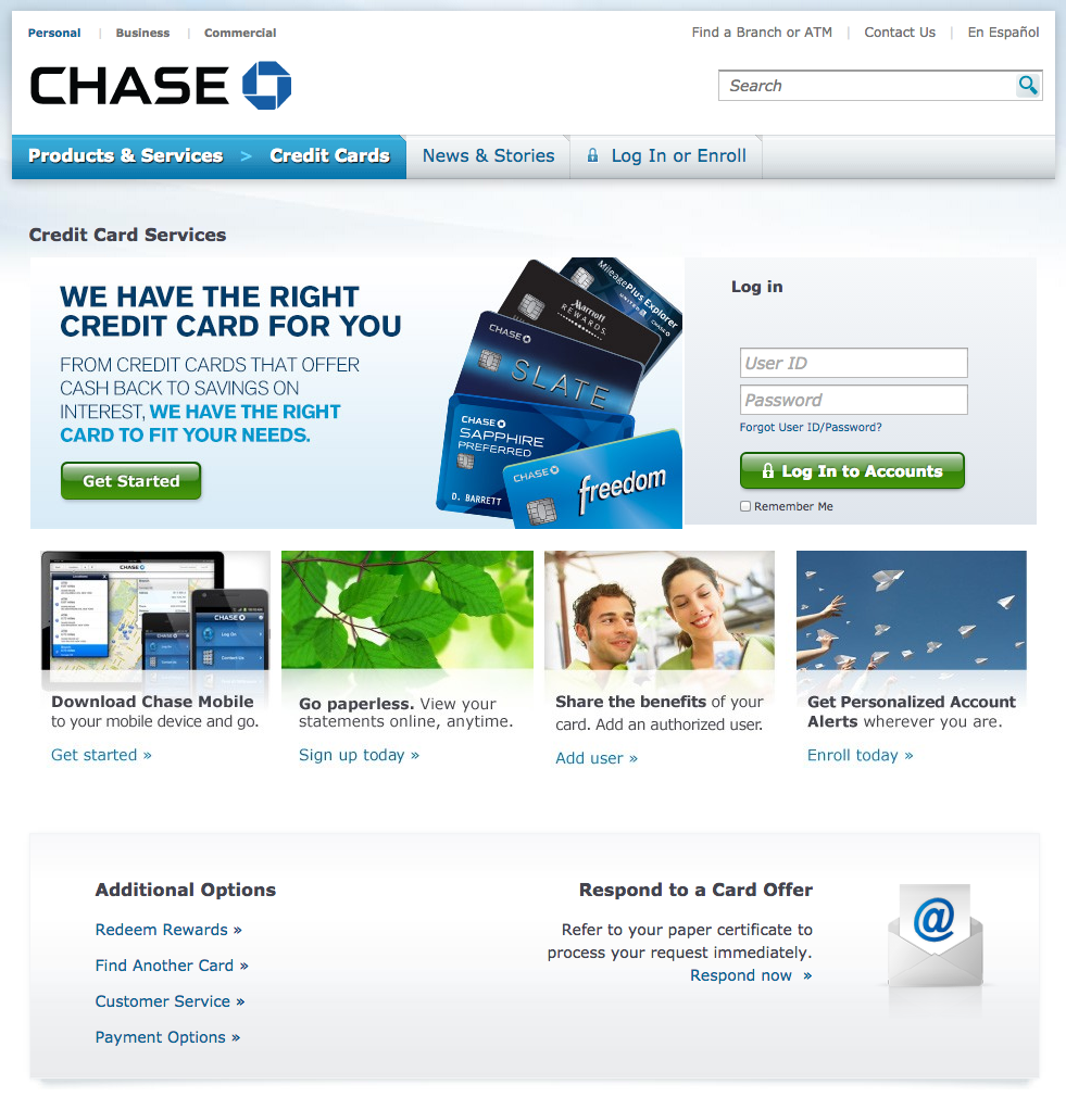 Your personal account you. Chase products. Chase commercials.. Chase products co.. Chase Business main Page.