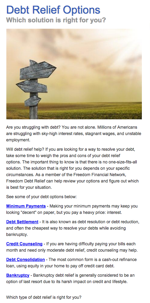 freedom debt relief scams