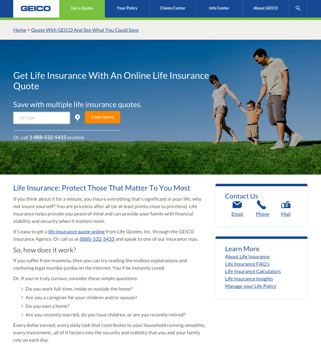 Geico life insurance reviews information