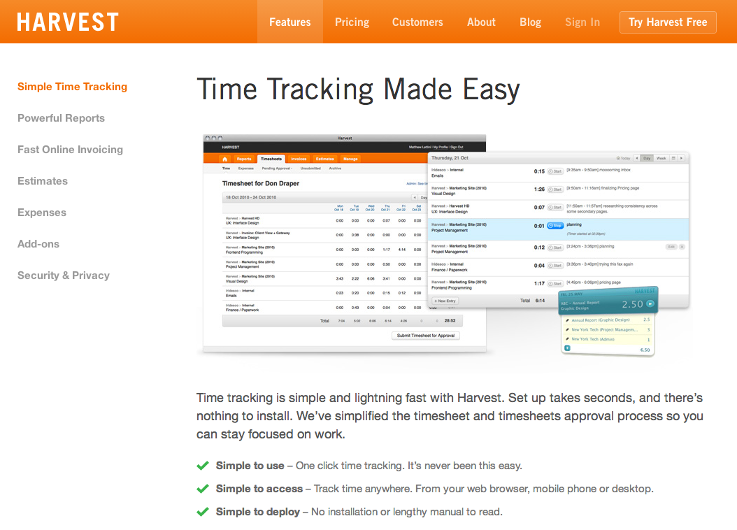 harvest time tracking google contacts integration