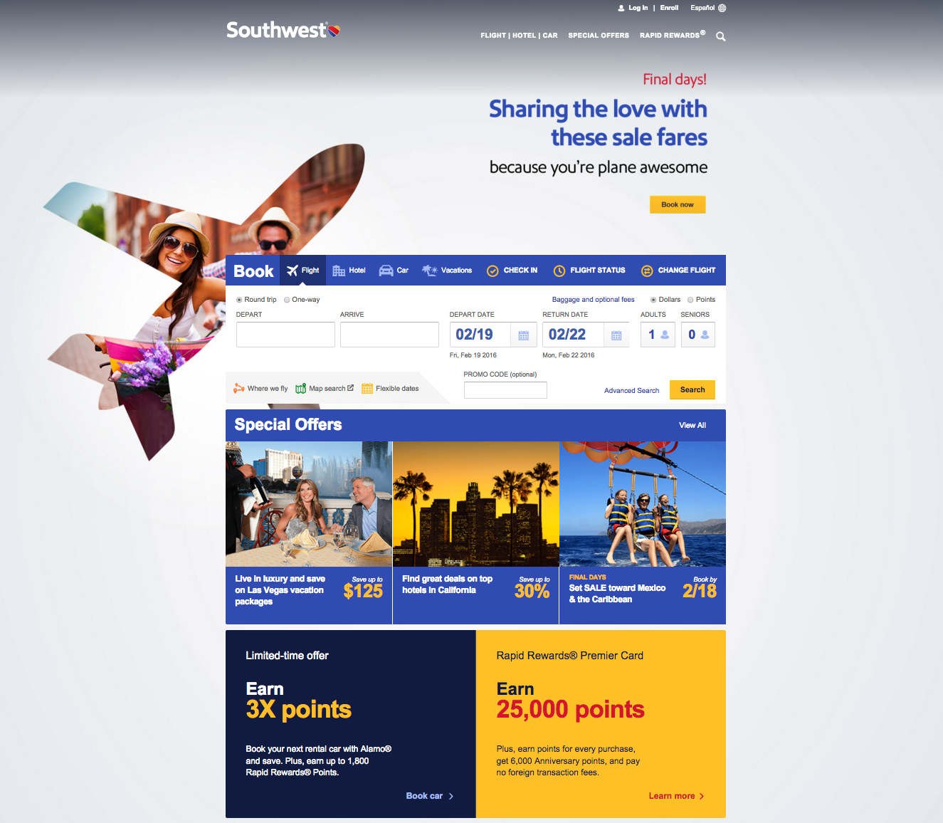 Where can you buy tickets for Southwest airlines?