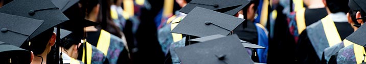 Students at graduation ceremony
