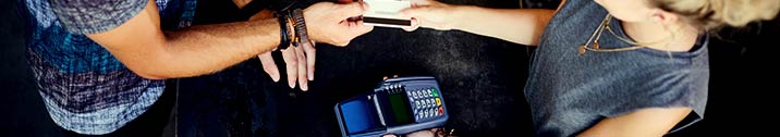 Customer paying with credit card