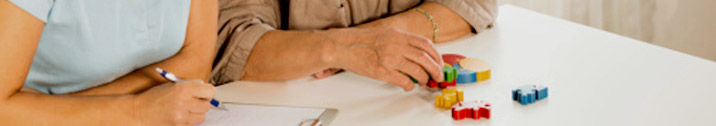 Elderly woman in occupational therapy