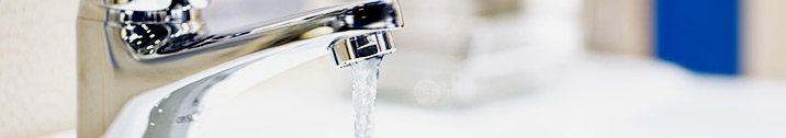 Faucet with water coming out