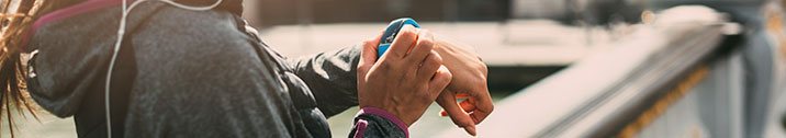 Girl using a smart watch