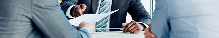 Lawyer showing couple next steps