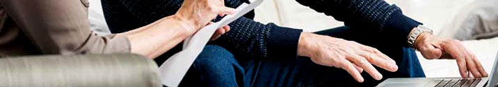 Man reviewing financial problems